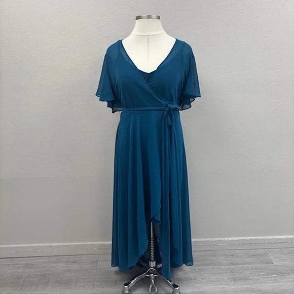 City Chic Teal Wrap Dress - New! - Size 22 - Picture 3 of 7